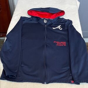 Atlanta Braves Navy Blue Hoodie zipper front